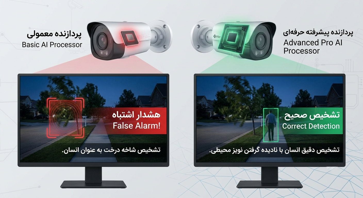تأثیر پردازنده و الگوریتم هوش مصنوعی دوربین مداربسته در کاهش هشدارهای اشتباه